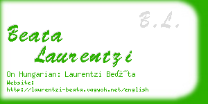beata laurentzi business card